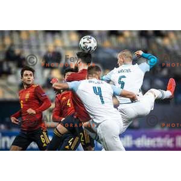 Zan Zaletel in action during U21 UEFA European Championship 2021 football match between Slovenia and Spain in Ljudski vrt, Maribor, Slovenia on March 24, 2021