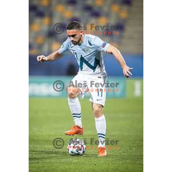 Aljosa Matko in action during U21 UEFA European Championship 2021 football match between Slovenia and Spain in Ljudski vrt, Maribor, Slovenia on March 24, 2021