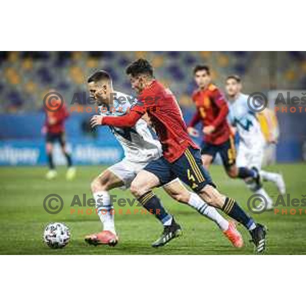 in action during U21 UEFA European Championship 2021 football match between Slovenia and Spain in Ljudski vrt, Maribor, Slovenia on March 24, 2021