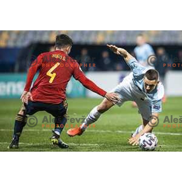 in action during U21 UEFA European Championship 2021 football match between Slovenia and Spain in Ljudski vrt, Maribor, Slovenia on March 24, 2021
