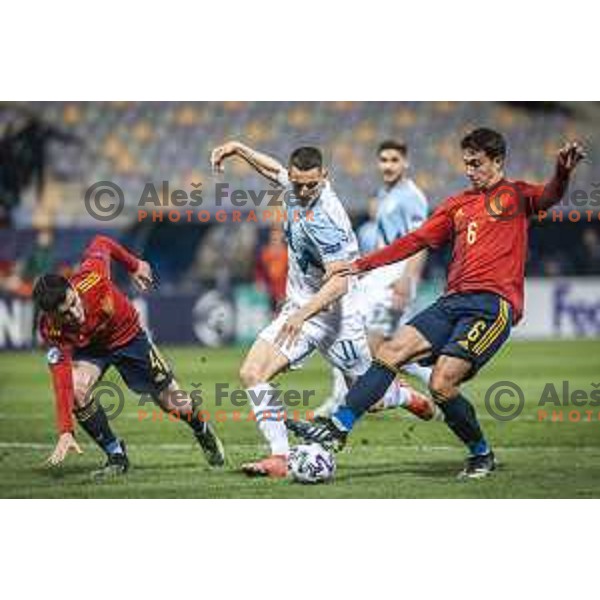 in action during U21 UEFA European Championship 2021 football match between Slovenia and Spain in Ljudski vrt, Maribor, Slovenia on March 24, 2021