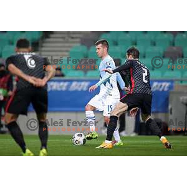 Damjan Bohar in action during FIFA World Cup Qualifying round match between Slovenia and Croatia in Ljubljana, Slovenia on March 24, 2021