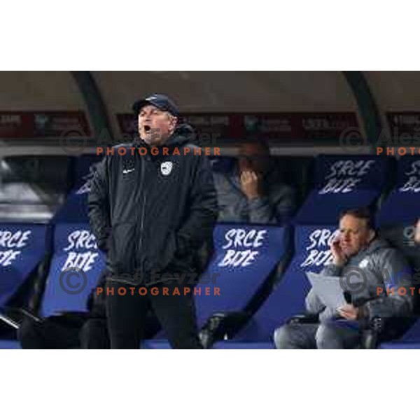 Matjaz Kek at FIFA World Cup Qualifying round match between Slovenia and Croatia in Ljubljana, Slovenia on March 24, 2021