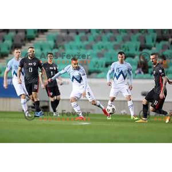 Sandi Lovric in action during FIFA World Cup Qualifying round match between Slovenia and Croatia in Ljubljana, Slovenia on March 24, 2021