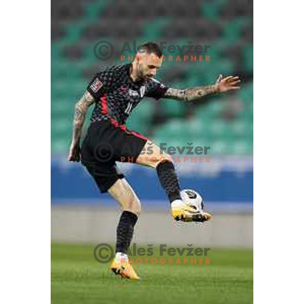 Marcelo Brozovic in action during FIFA World Cup Qualifying round match between Slovenia and Croatia in Ljubljana, Slovenia on March 24, 2021
