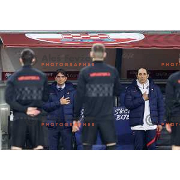 Zlatko Dalic at FIFA World Cup Qualifying round match between Slovenia and Croatia in Ljubljana, Slovenia on March 24, 2021