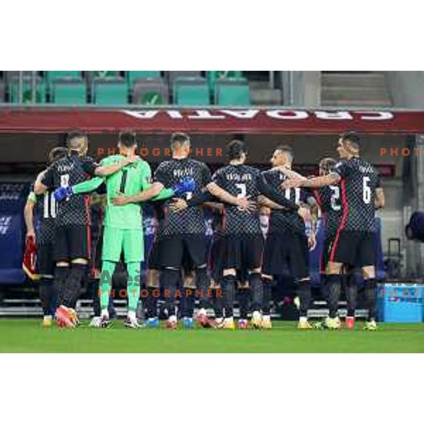 Team Croatia at FIFA World Cup 2022 Qualifying round match between Slovenia and Croatia in Ljubljana, Slovenia on March 24, 2021
