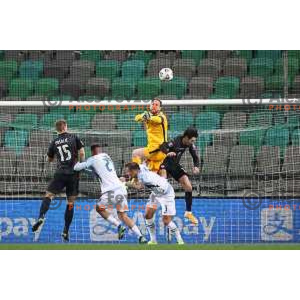 Jan Oblak in action during FIFA World Cup Qualifying round match between Slovenia and Croatia in Ljubljana, Slovenia on March 24, 2021