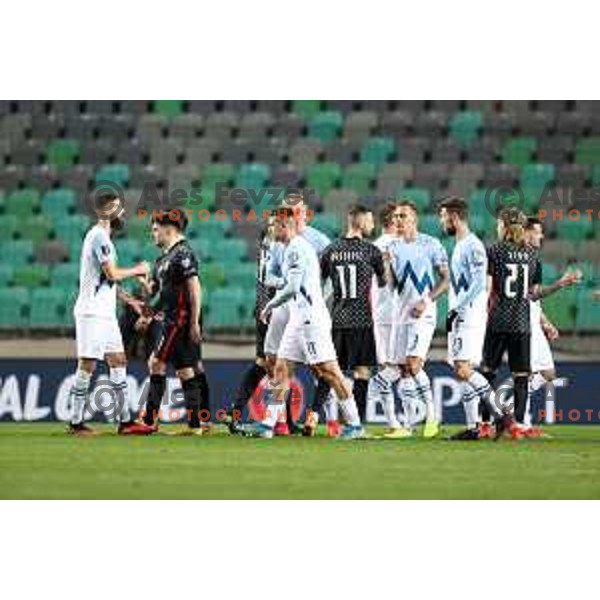 in action during FIFA World Cup Qualifying round match between Slovenia and Croatia in Ljubljana, Slovenia on March 24, 2021