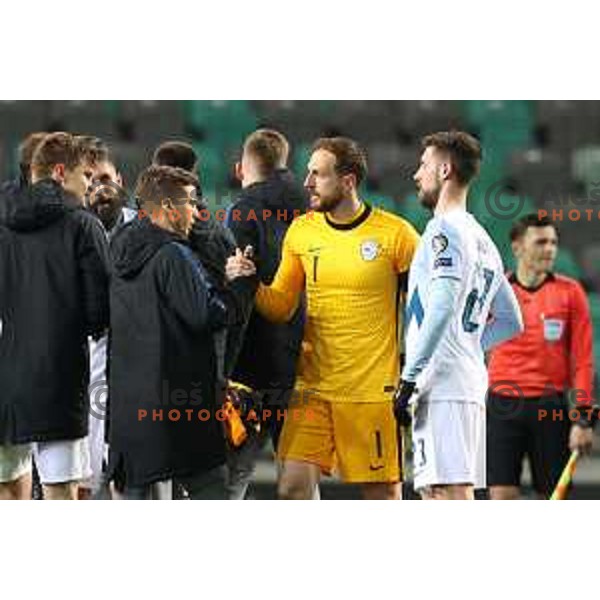 Jan Oblak in action during FIFA World Cup Qualifying round match between Slovenia and Croatia in Ljubljana, Slovenia on March 24, 2021