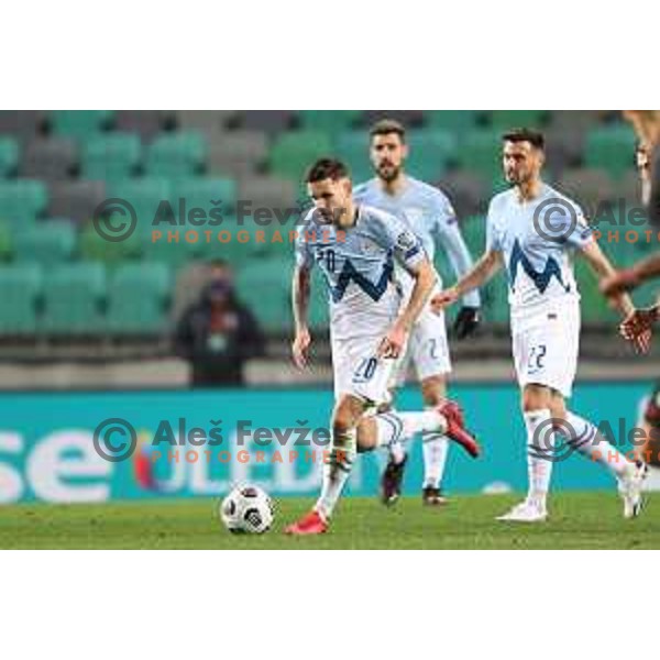 Petar Stojanovic in action during FIFA World Cup Qualifying round match between Slovenia and Croatia in Ljubljana, Slovenia on March 24, 2021