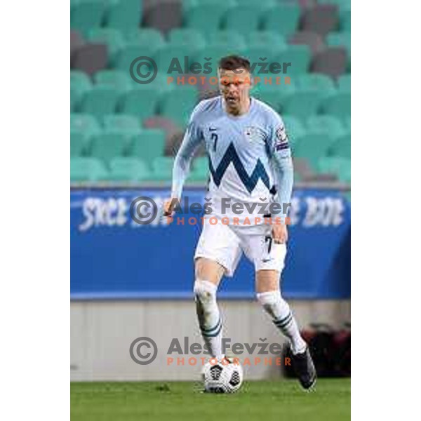 Josip Ilicic in action during FIFA World Cup Qualifying round match between Slovenia and Croatia in Ljubljana, Slovenia on March 24, 2021