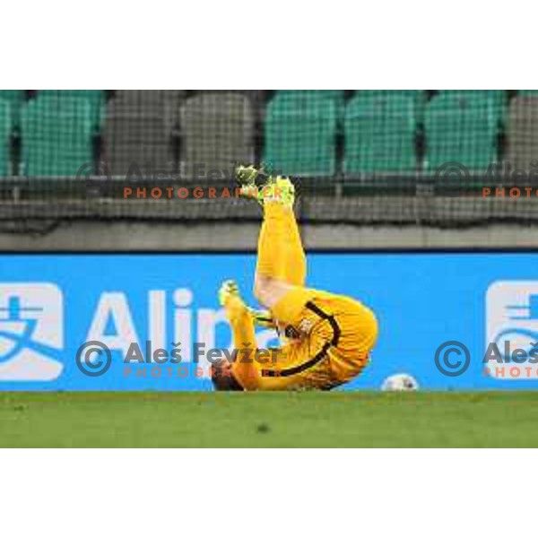 Jan Oblak in action during FIFA World Cup Qualifying round match between Slovenia and Croatia in Ljubljana, Slovenia on March 24, 2021