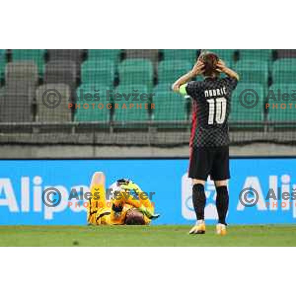 Jan Oblak in action during FIFA World Cup Qualifying round match between Slovenia and Croatia in Ljubljana, Slovenia on March 24, 2021