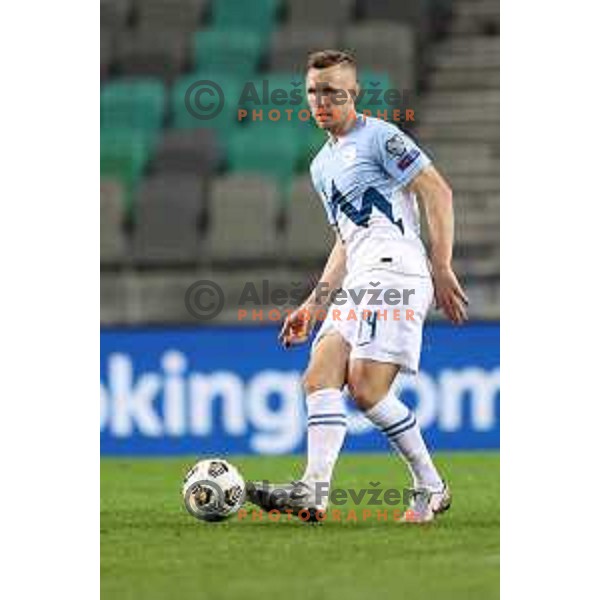 Jasmin Kurtic in action during FIFA World Cup Qualifying round match between Slovenia and Croatia in Ljubljana, Slovenia on March 24, 2021