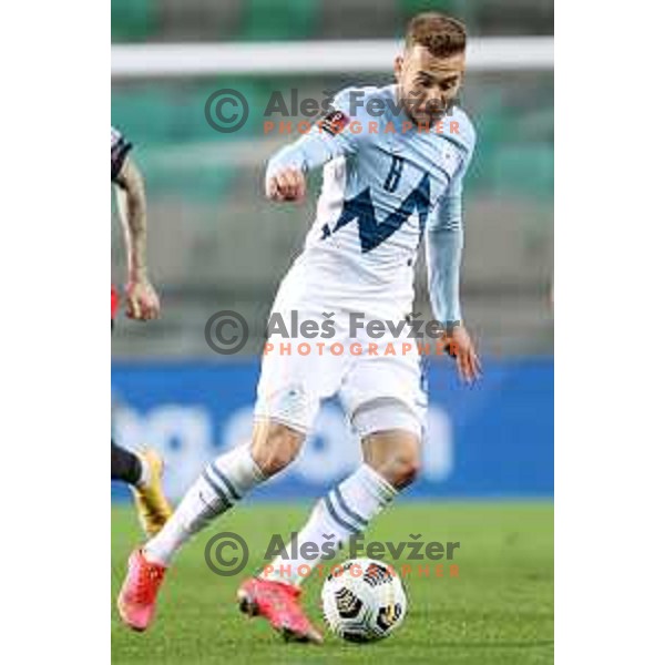 Sandi Lovric in action during FIFA World Cup Qualifying round match between Slovenia and Croatia in Ljubljana, Slovenia on March 24, 2021