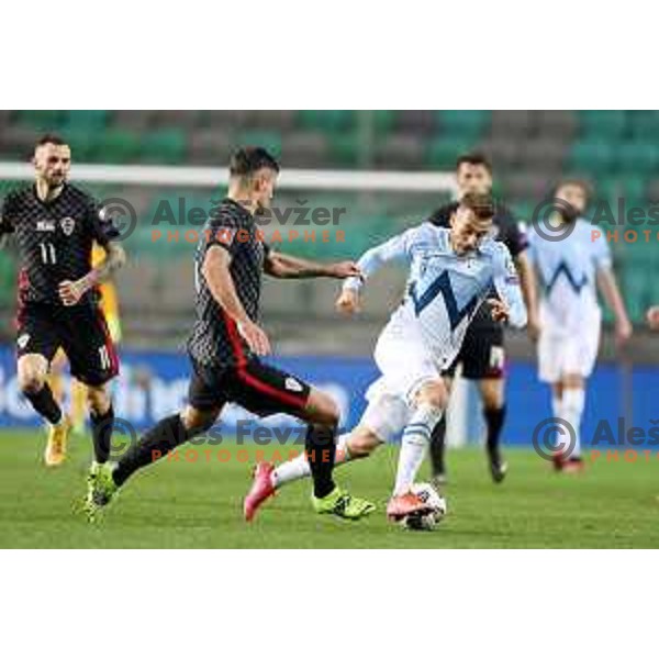 Sandi Lovric in action during FIFA World Cup Qualifying round match between Slovenia and Croatia in Ljubljana, Slovenia on March 24, 2021