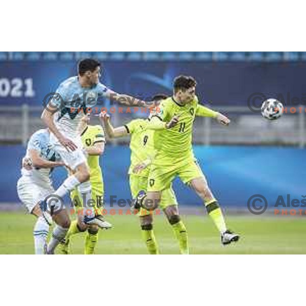 in action during U21 UEFA European Championship 2021 football match between Slovenia and Czech Republic in Arena Z’dezele, Celje, Slovenia on March 27, 2021