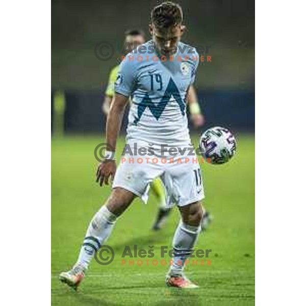 Nik Prelec in action during U21 UEFA European Championship 2021 football match between Slovenia and Czech Republic in Arena Z’dezele, Celje, Slovenia on March 27, 2021