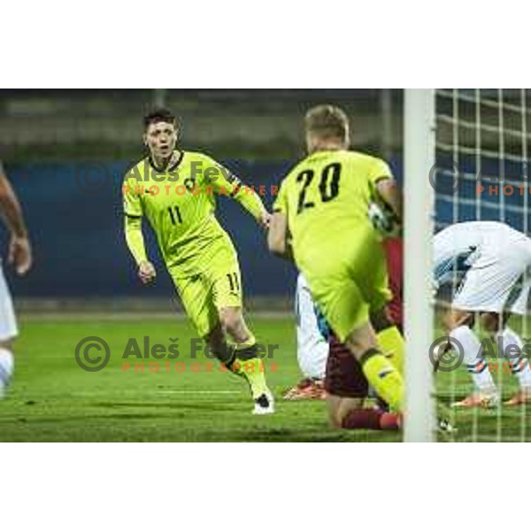 in action during U21 UEFA European Championship 2021 football match between Slovenia and Czech Republic in Arena Z’dezele, Celje, Slovenia on March 27, 2021