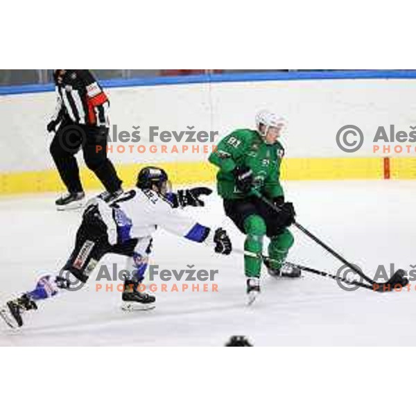 In action during Alps league ice-hockey match between SZ Olimpija and Vipiteno Broncos in Ljubljana, Slovenia on March 27, 2021