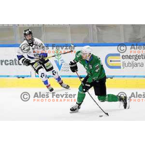 Marc Oliver Vallerand In action during Alps league ice-hockey match between SZ Olimpija and Vipiteno Broncos in Ljubljana, Slovenia on March 27, 2021