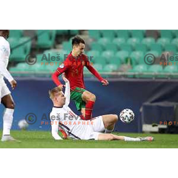 Emile Smith Rowe at UEFA Euro Under 21 match between Portugal and England in Ljubljana, Slovenia on March 28, 2021