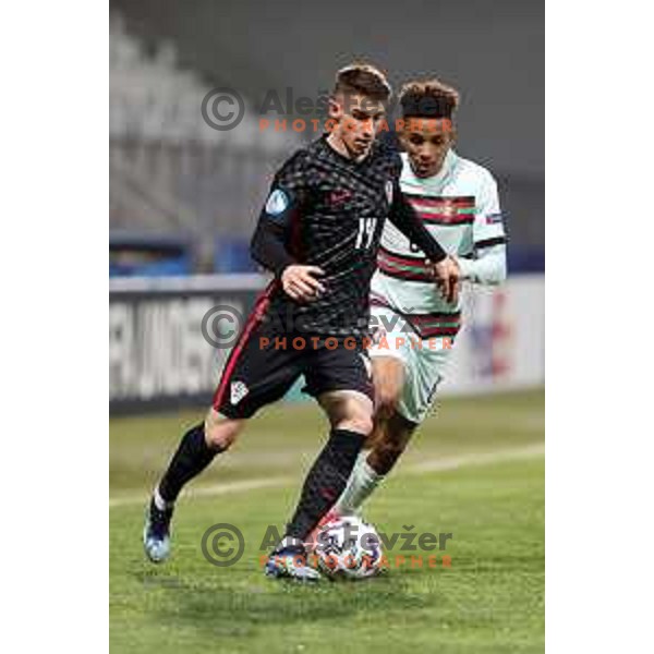 Dario Vizinger at UEFA Euro Under 21 match between Croatia and Portugal in Koper, Slovenia on March 25, 2021