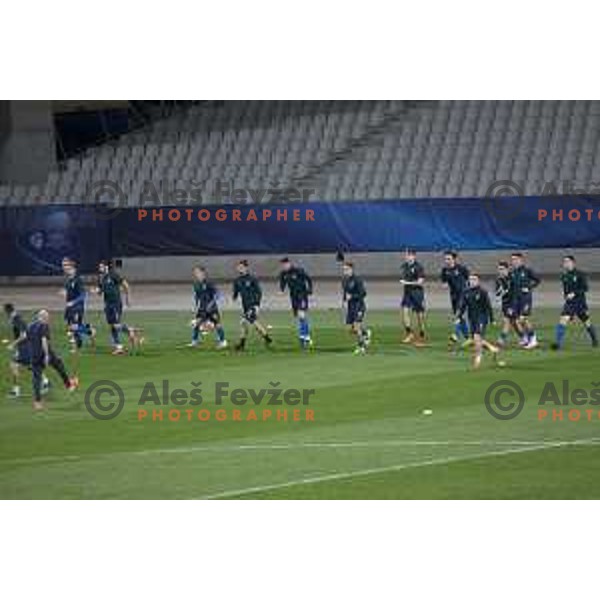  Team Italy warming up before European Under- 21 Championship 2021 football match between Slovenia and Italy in Maribor, Slovenia on March 30, 2021