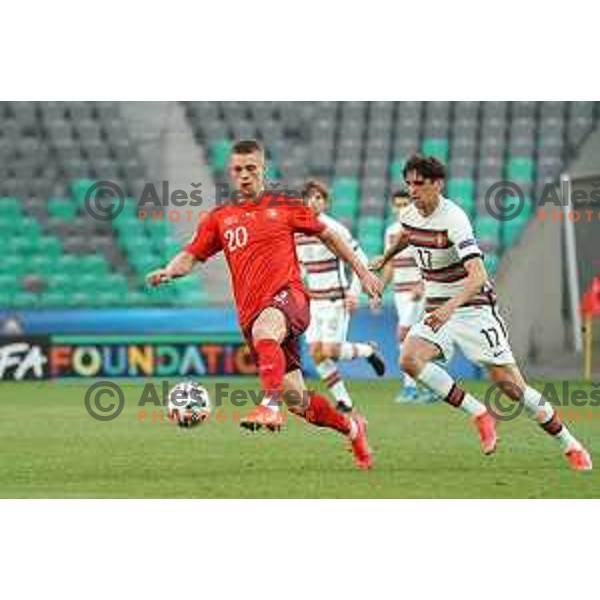 European Under 21 Championship football match between Switzerland and Portugal in Ljubljana, Slovenia on March 31, 2021