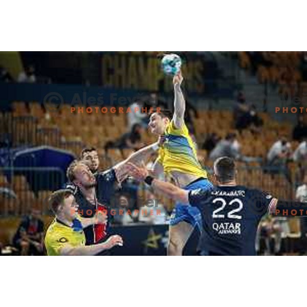 Matic Groselj of Celje Pivovarna Lasko in action during eight-final of EHF Champions league between Celje PL and Paris Saint Germain in Zlatorog Hall, Celje, Slovenia on April 1, 2021