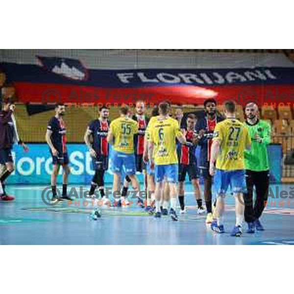 of Celje Pivovarna Lasko in action during eight-final of EHF Champions league between Celje PL and Paris Saint Germain in Zlatorog Hall, Celje, Slovenia on April 1, 2021