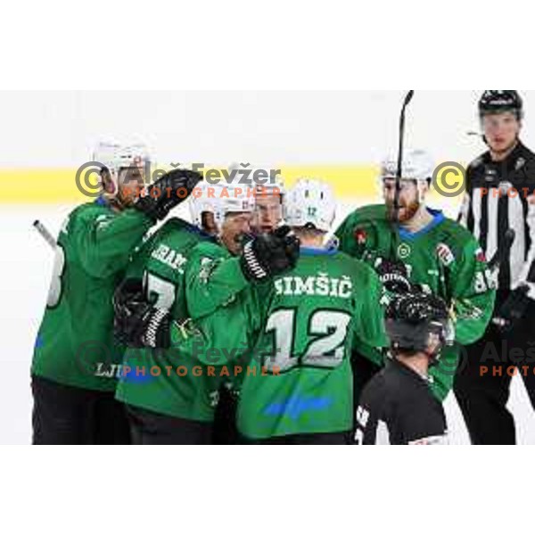 Marc Oliver Vallerand in action during first match of the semi-final of Alps league between SZ Olimpija and Lustenau in Ljubljana, Slovenia on April 8, 2021