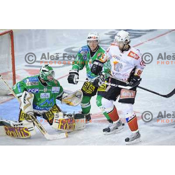 Mohoric, Petrilainen, Hebar at Ice Hockey match ZM Olimpija - Acroni Jesence - Fourth game of the final of the Slovenian championship ,played in Hala Tivoli Ljubljana 09.04.2008, Jesenice won 2:1 and won the series with 4:0 