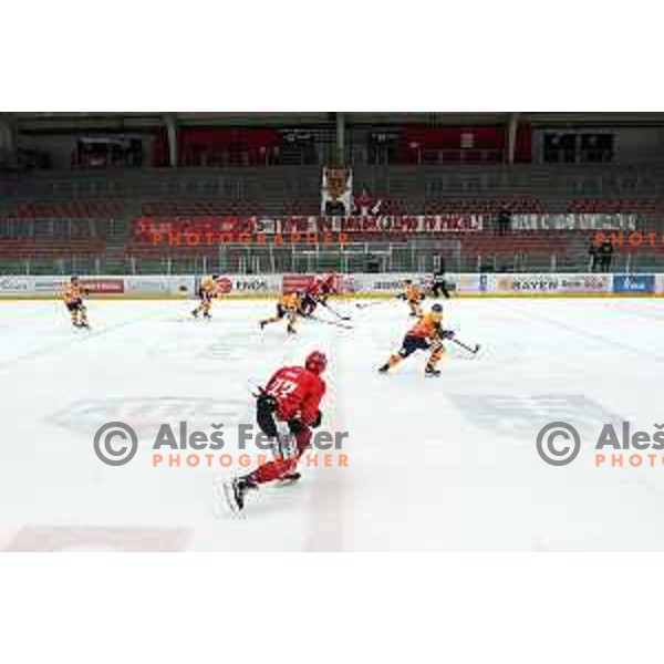 Jaka Sodja in action during first match of semi-final of Alps league between SIJ Acroni Jesenice and Asiago in Jesenice, Slovenia on April 8, 2021