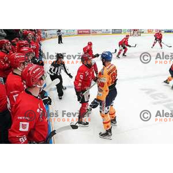 Andrej Hebar in action during first match of semi-final of Alps league between SIJ Acroni Jesenice and Asiago in Jesenice, Slovenia on April 8, 2021