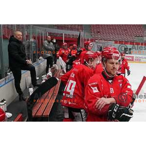Saso Rajsar in action during first match of semi-final of Alps league between SIJ Acroni Jesenice and Asiago in Jesenice, Slovenia on April 8, 2021