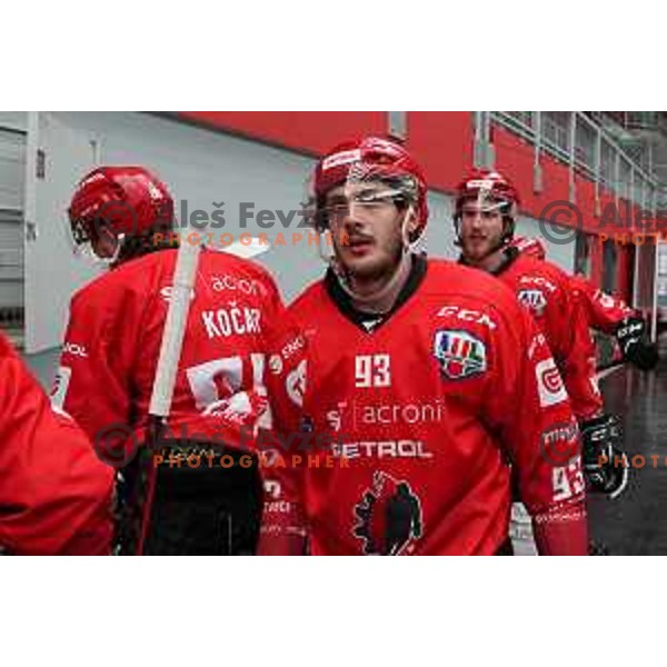 Mirko Djumic in action during first match of semi-final of Alps league between SIJ Acroni Jesenice and Asiago in Jesenice, Slovenia on April 8, 2021