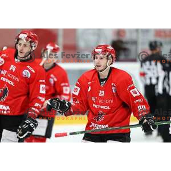 Erik Svetina in action during first match of semi-final of Alps league between SIJ Acroni Jesenice and Asiago in Jesenice, Slovenia on April 8, 2021
