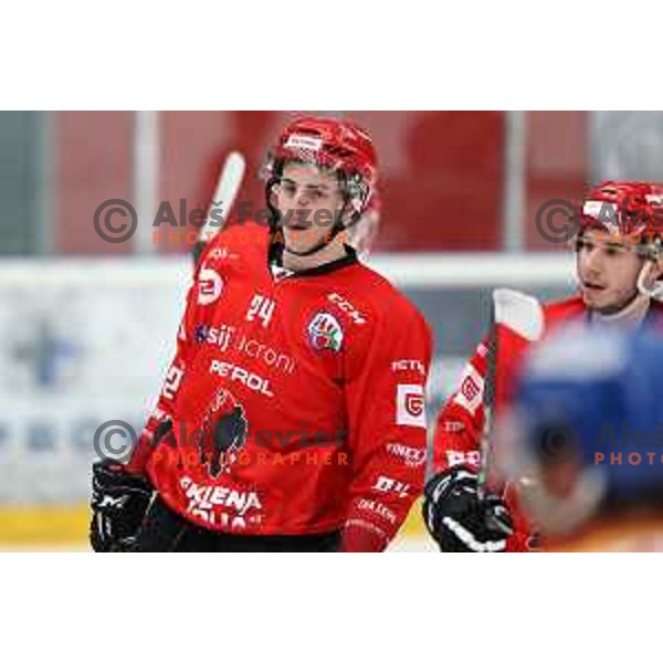Jaka Sturm in action during first match of semi-final of Alps league between SIJ Acroni Jesenice and Asiago in Jesenice, Slovenia on April 8, 2021