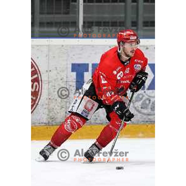 Mirko Djumic in action during first match of semi-final of Alps league between SIJ Acroni Jesenice and Asiago in Jesenice, Slovenia on April 8, 2021
