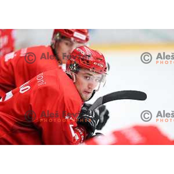Ziga Urukalo during first match of semi-final of Alps league between SIJ Acroni Jesenice and Asiago in Jesenice, Slovenia on April 8, 2021