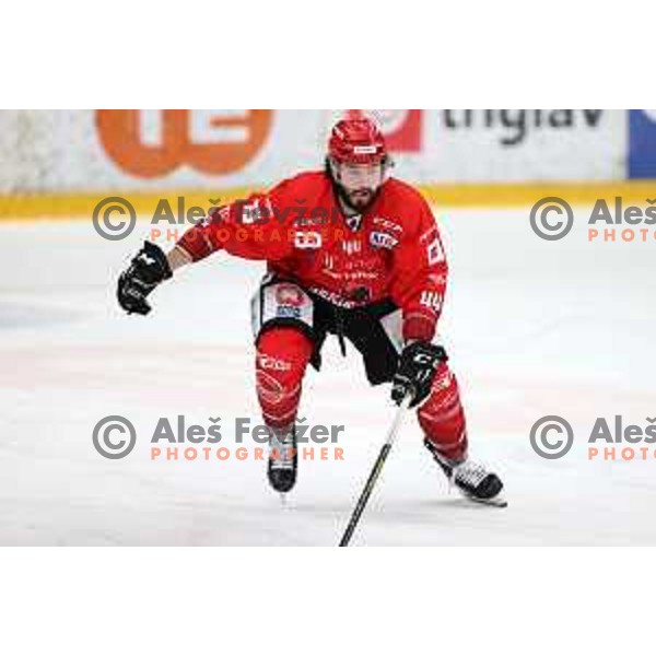 David Planko in action during first match of semi-final of Alps league between SIJ Acroni Jesenice and Asiago in Jesenice, Slovenia on April 8, 2021