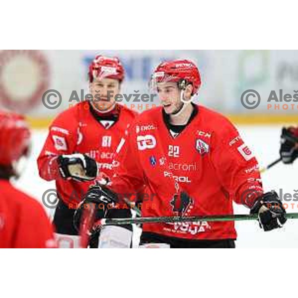 Erik Svetina in action during first match of semi-final of Alps league between SIJ Acroni Jesenice and Asiago in Jesenice, Slovenia on April 8, 2021