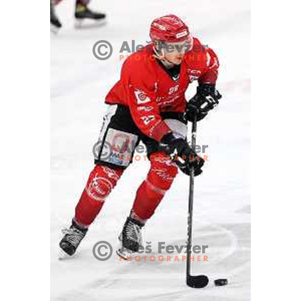 Erik Svetina in action during first match of semi-final of Alps league between SIJ Acroni Jesenice and Asiago in Jesenice, Slovenia on April 8, 2021
