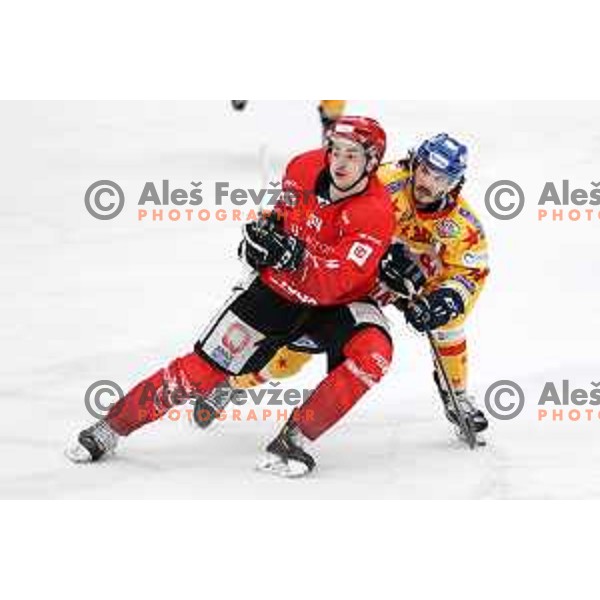 Jaka Sturm in action during first match of semi-final of Alps league between SIJ Acroni Jesenice and Asiago in Jesenice, Slovenia on April 8, 2021