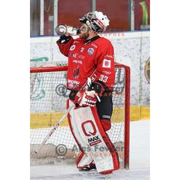 Zan Us in action during first match of semi-final of Alps league between SIJ Acroni Jesenice and Asiago in Jesenice, Slovenia on April 8, 2021