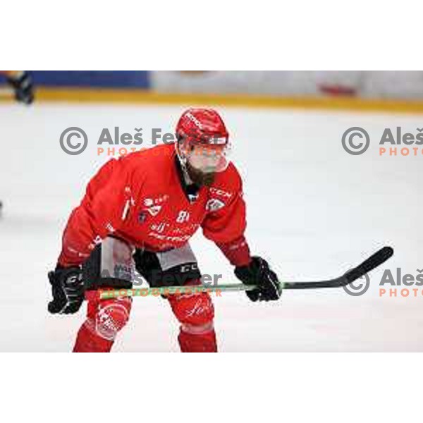 Andrej Hebar in action during first match of semi-final of Alps league between SIJ Acroni Jesenice and Asiago in Jesenice, Slovenia on April 8, 2021