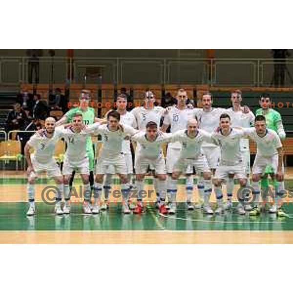 in action during European Qualifiers futsal match between Slovenia and Latvia in Lasko, Slovenia on April 12, 2021
