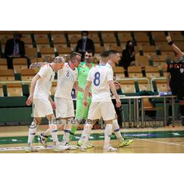 Denis Totoskovic in action during European Qualifiers futsal match between Slovenia and Latvia in Lasko, Slovenia on April 12, 2021